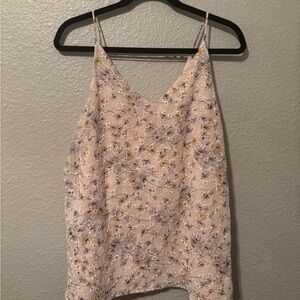 LOFT Floral Camisole in Cream and Purple